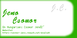 jeno csomor business card